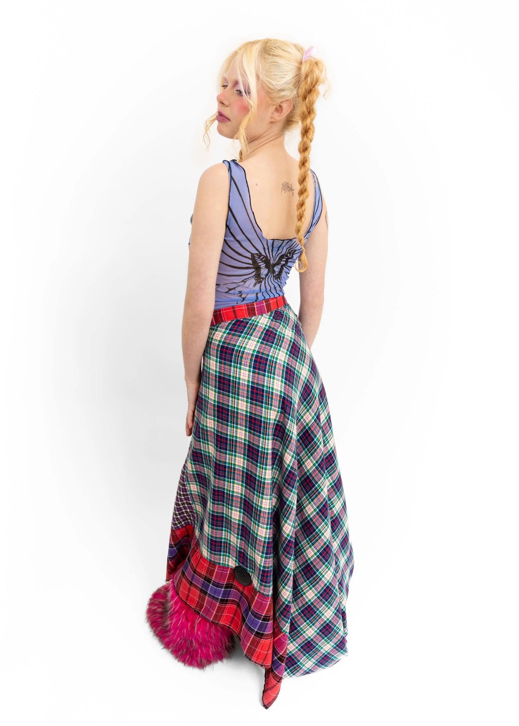 Jojo The Label Clashing tartan maxi skirt