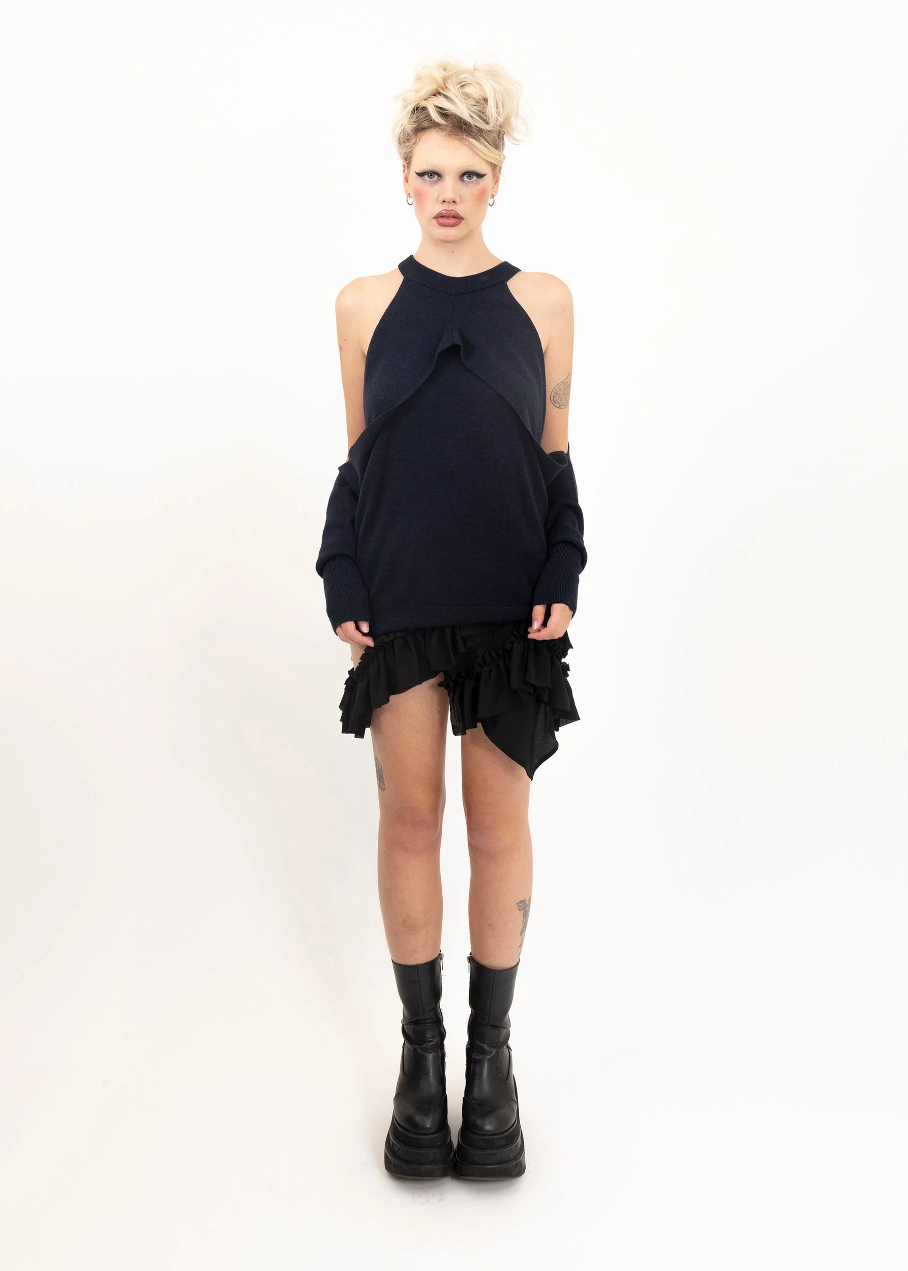 Dion Lee Cold shoulder merino knit jumper