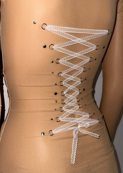 Taottao Corset Piercing Mesh Top Bizarre Bazaar