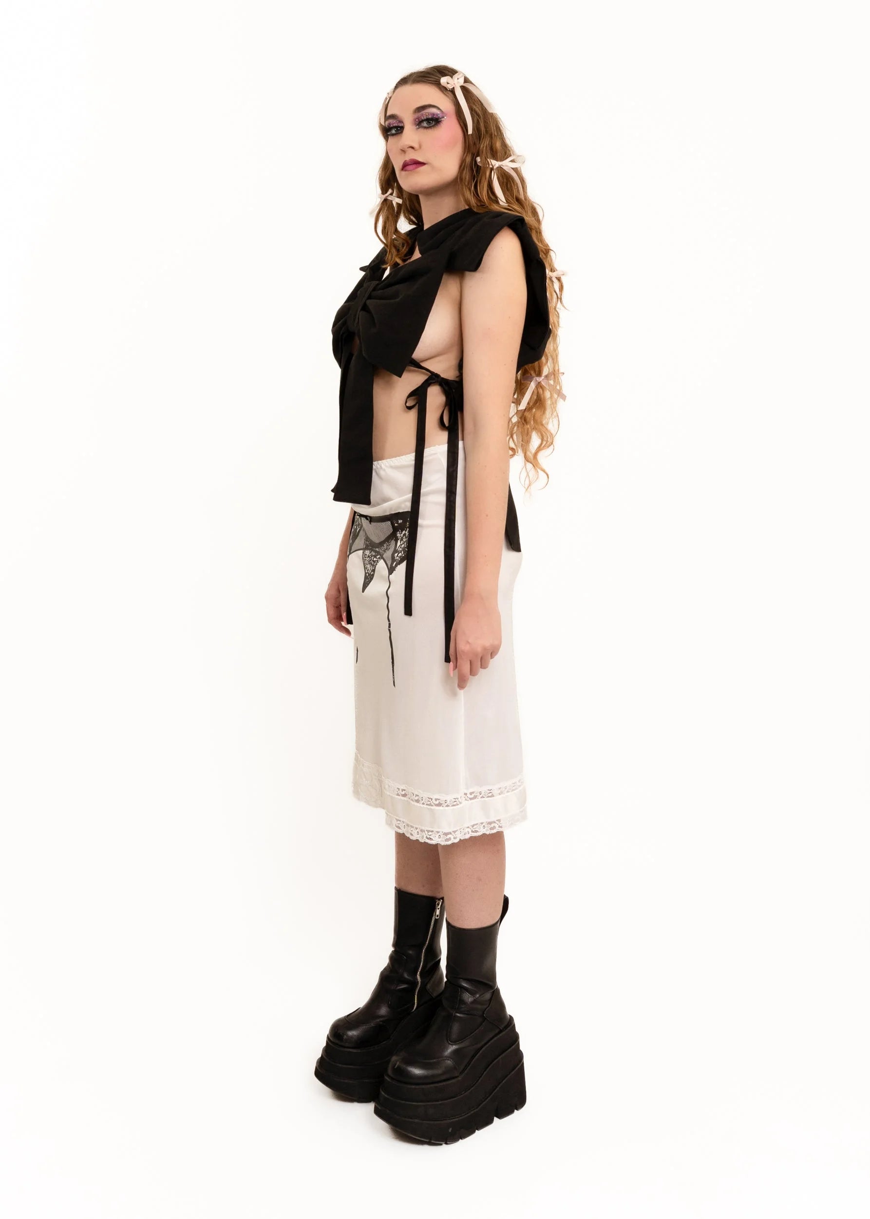 Caitlin Snell Cotton Bow Top- Black