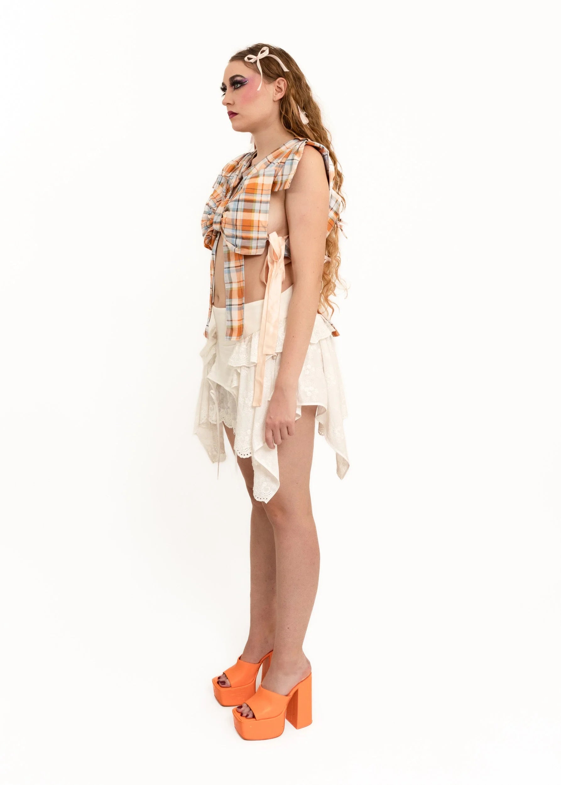 Caitlin Snell Cotton Bow Top- Tartan