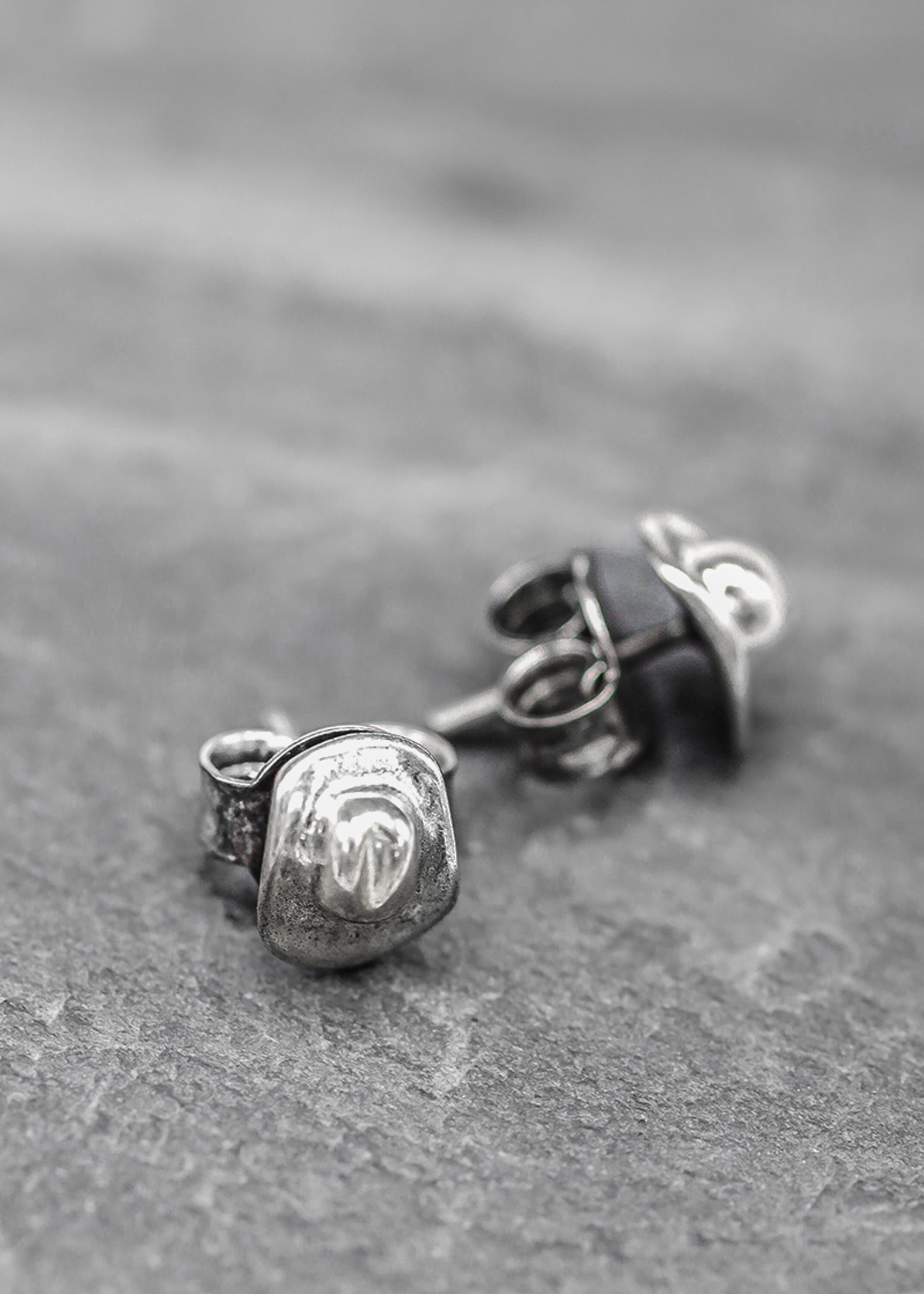 Cowboy Customs Sterling silver cowboy hat stud earrings Bizarre Bazaar
