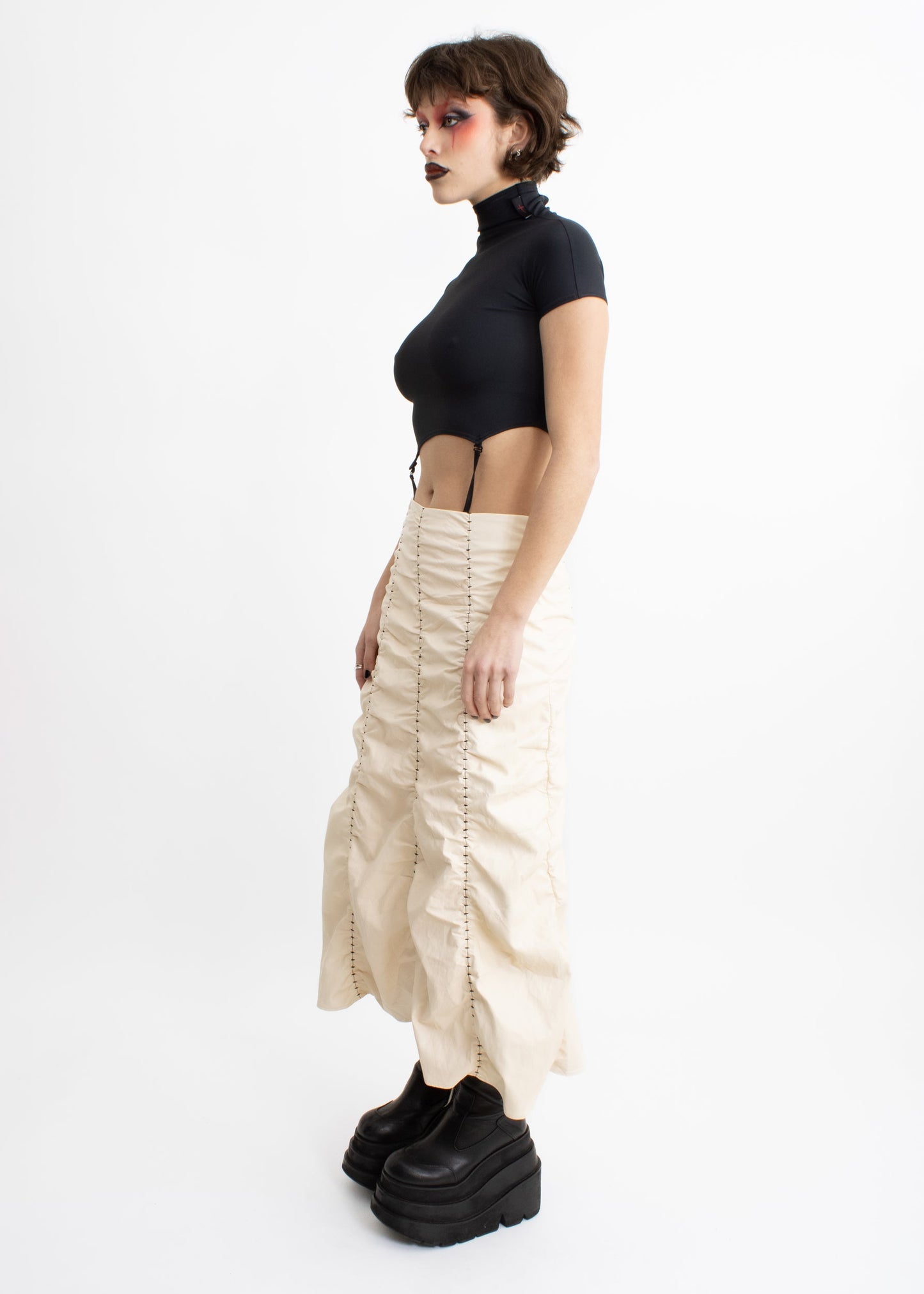 Weak Generation Crease faux leather maxi skirt
