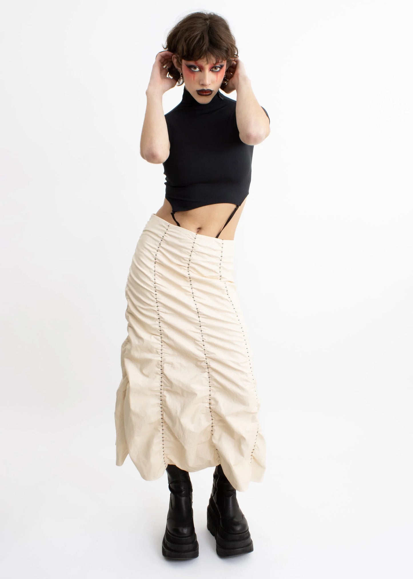 Weak Generation Crease faux leather maxi skirt