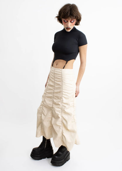 Weak Generation Crease faux leather maxi skirt