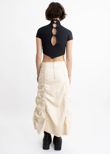 Weak Generation Crease faux leather maxi skirt