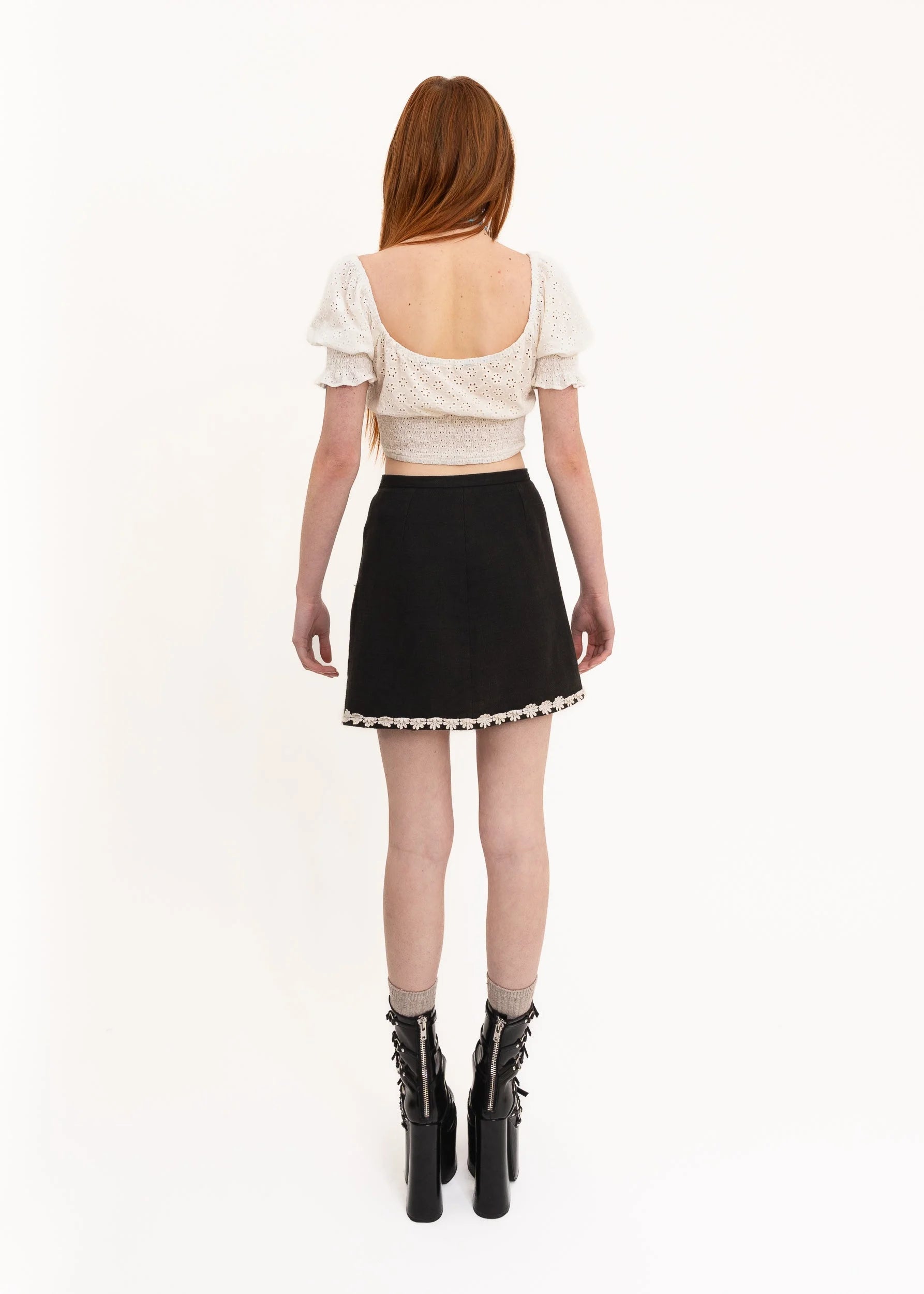 D&G Dolce & Gabbana Daisy trim mini skirt