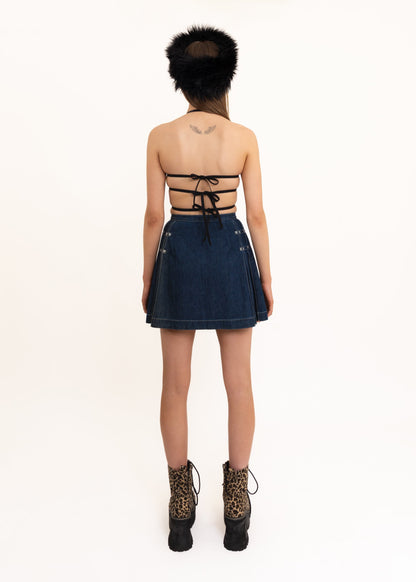 Hysteric Glamour Dead stock pleated denim mini skirt Bizarre Bazaar