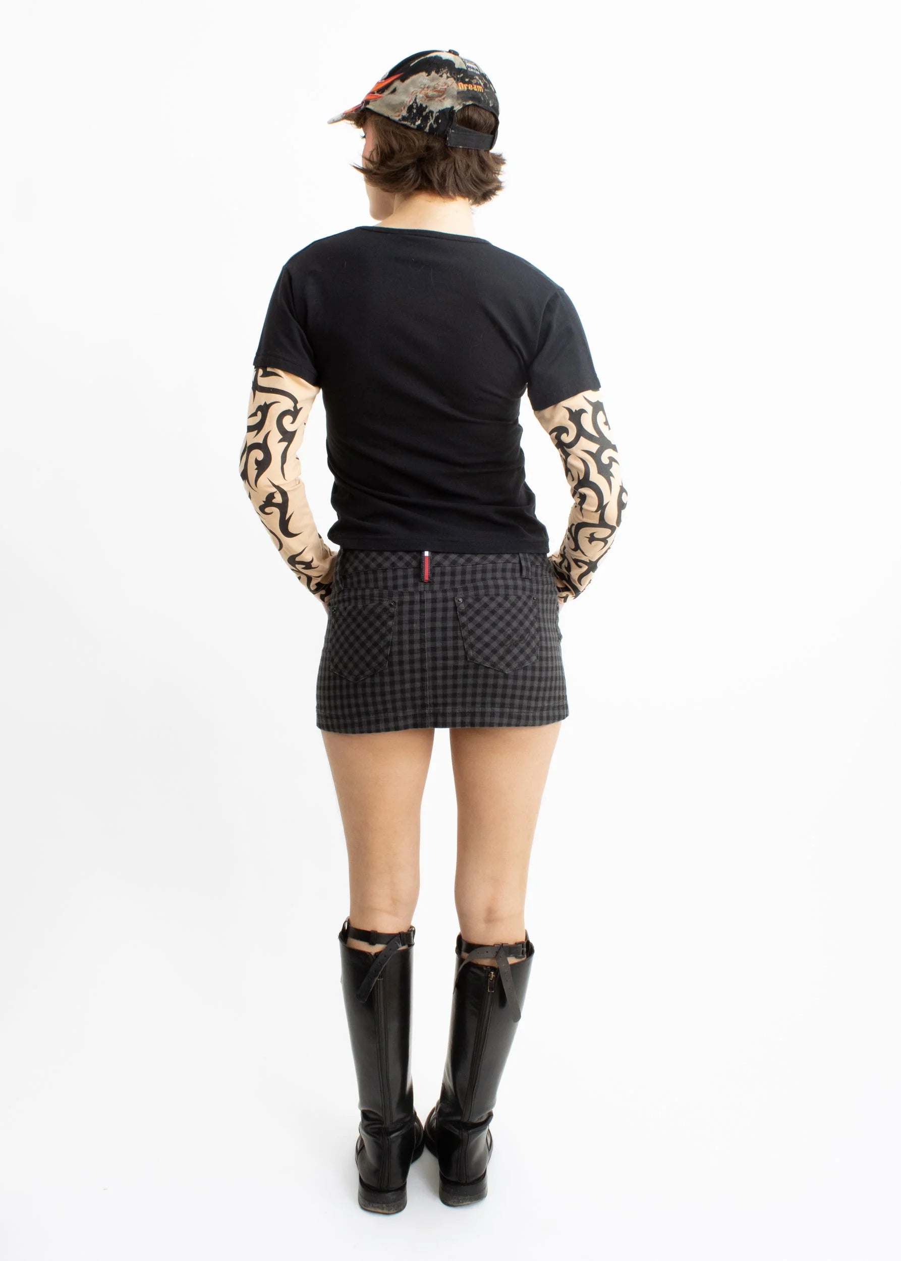 H-M Dead stock y2k tattoo sleeve cropped t-shirt