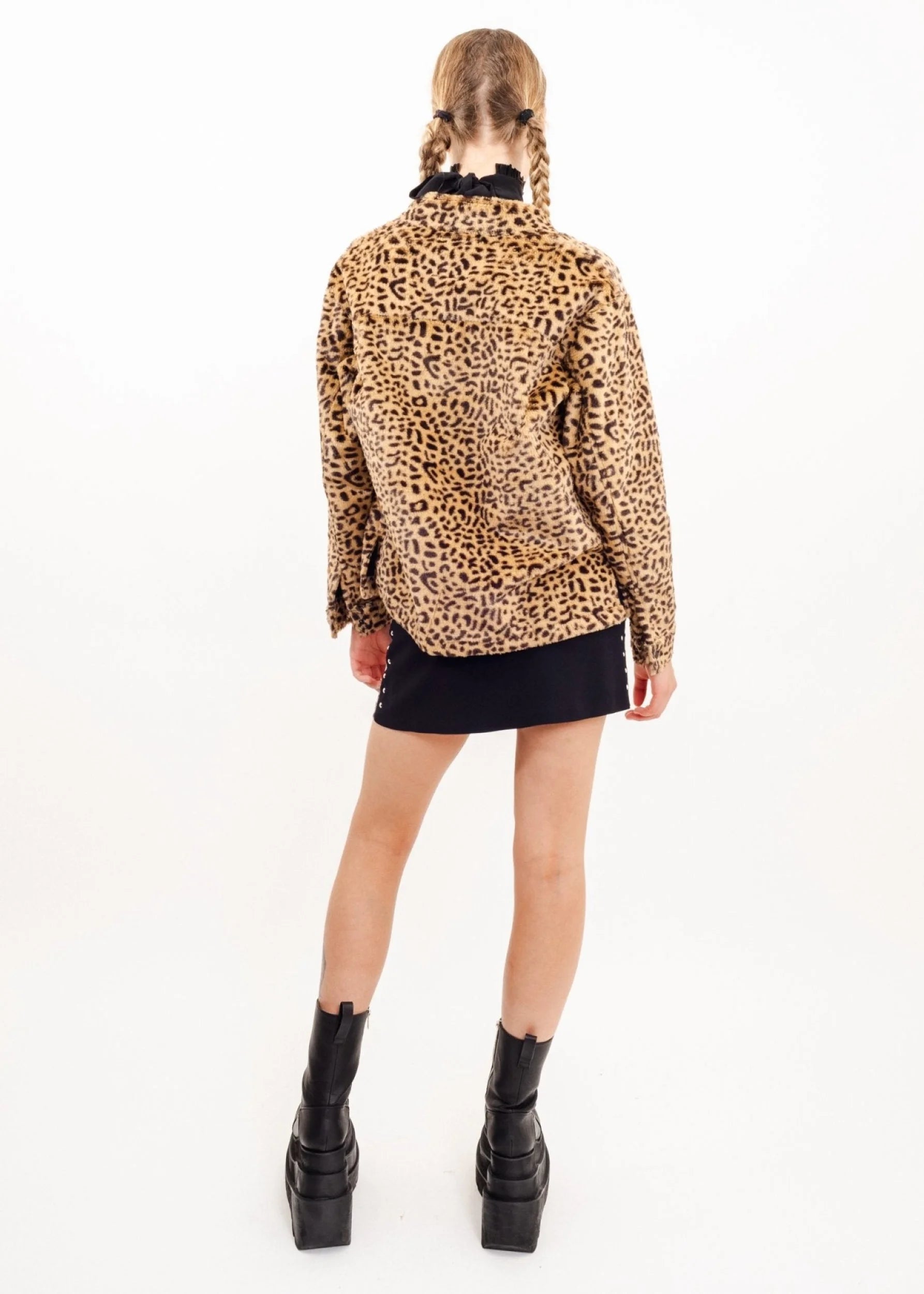 UNIF Debbie leopard print faux fur jacket