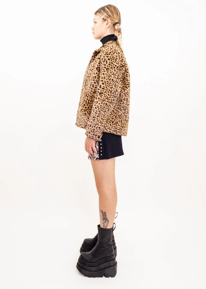 UNIF Debbie leopard print faux fur jacket
