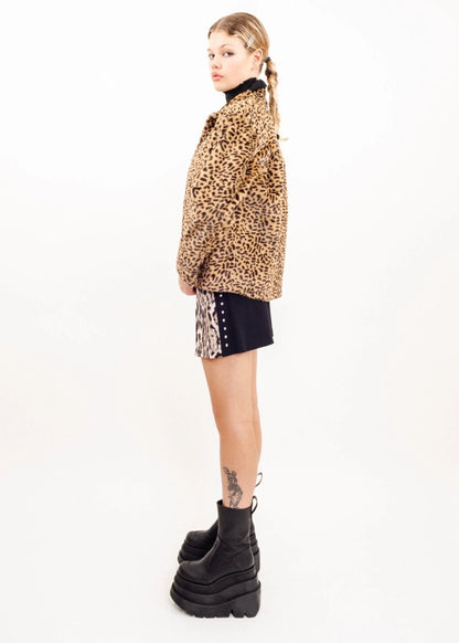 UNIF Debbie leopard print faux fur jacket