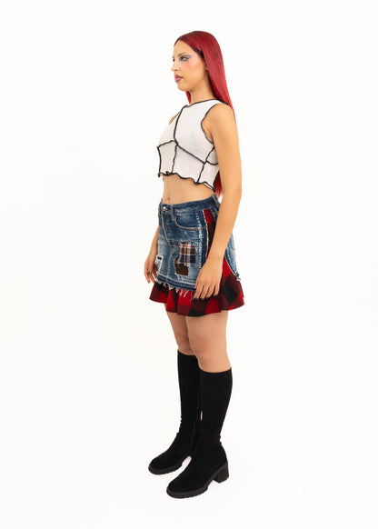 D-Squared Deconstructed denim skirt Bizarre Bazaar