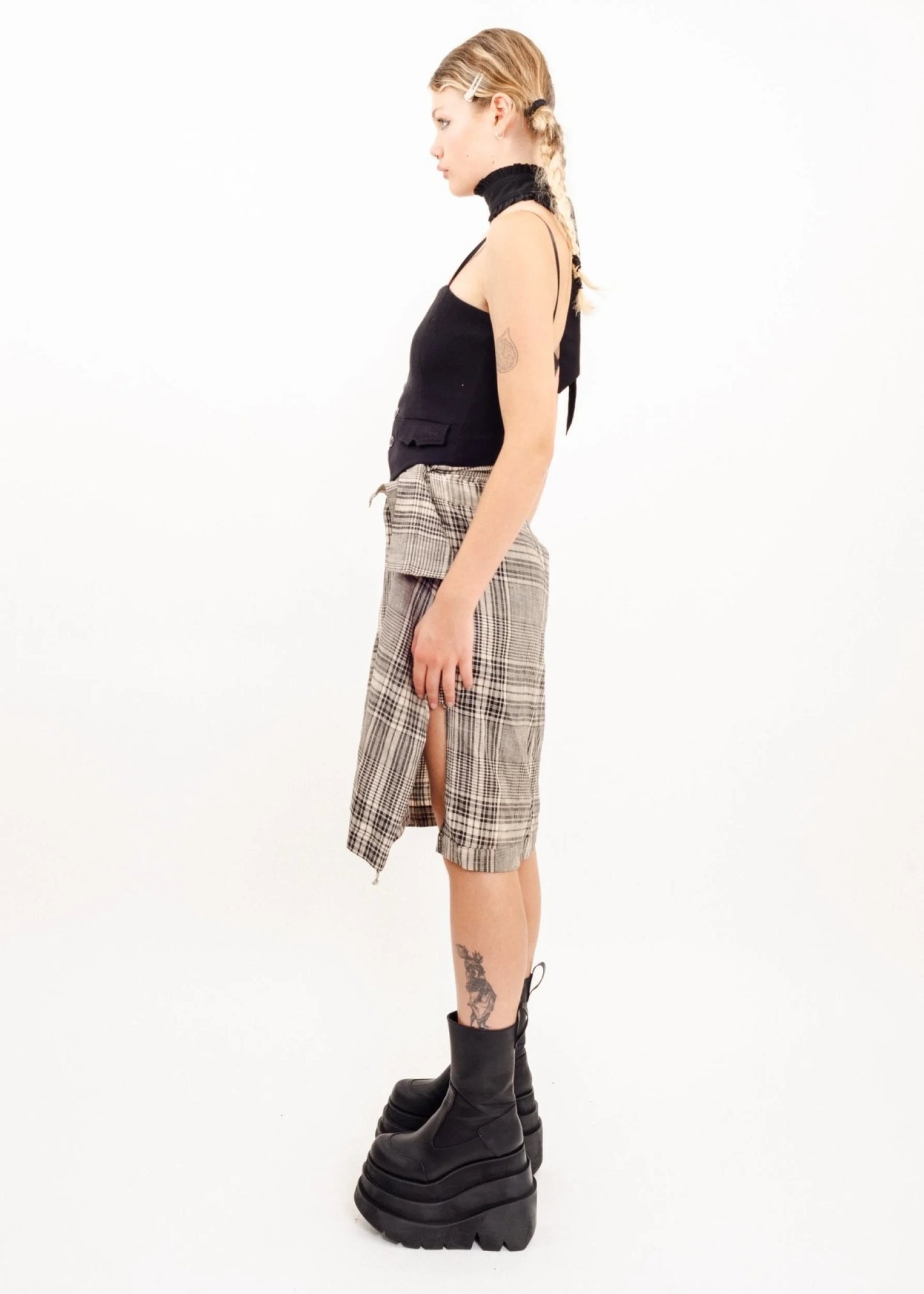 Vivienne Westwood Anglomania Deconstructed plaid wrap skirt