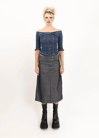 Plein Sud Denim bustier jacket