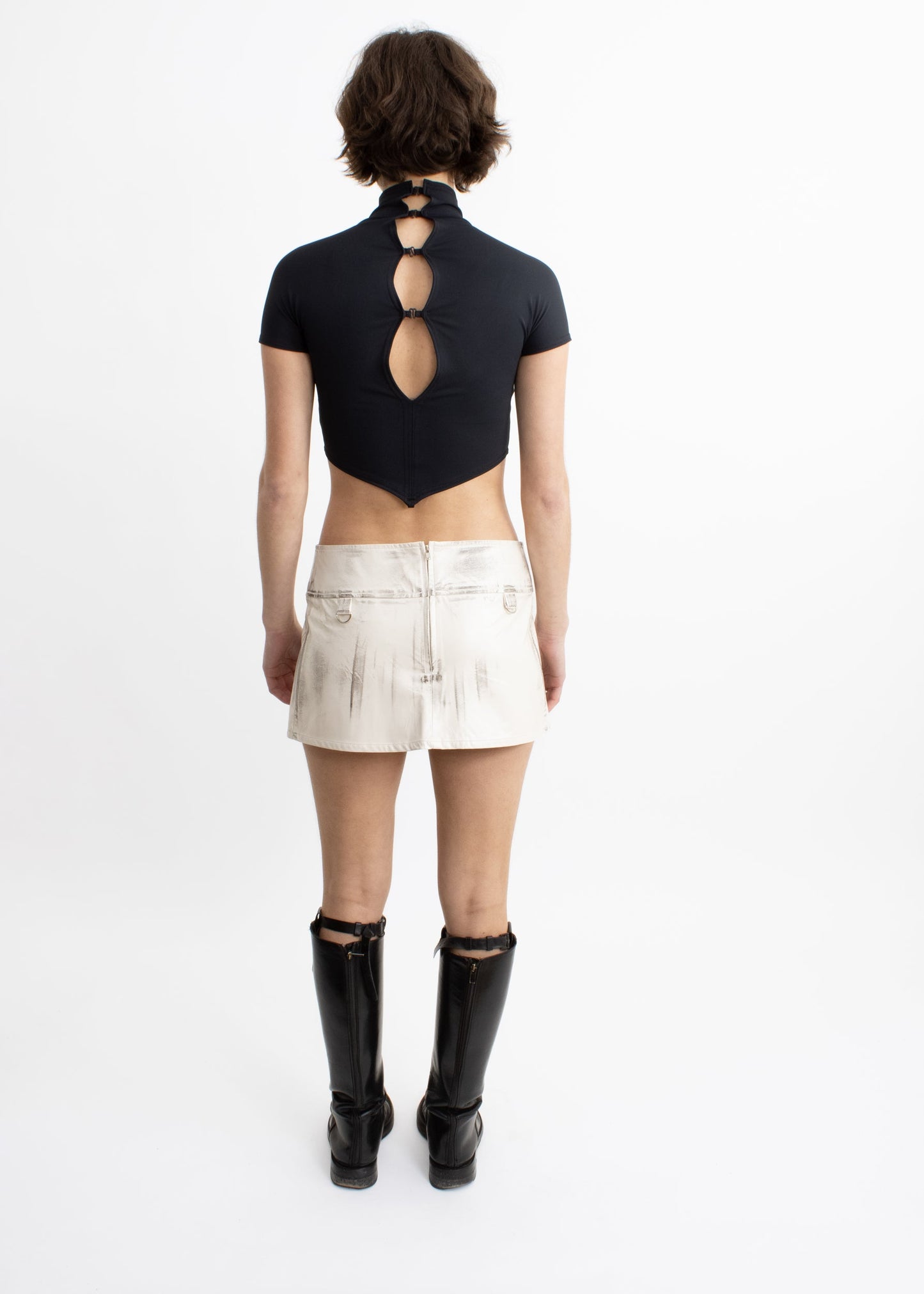 Weak Generation Dirty pleated faux leather mini skirt
