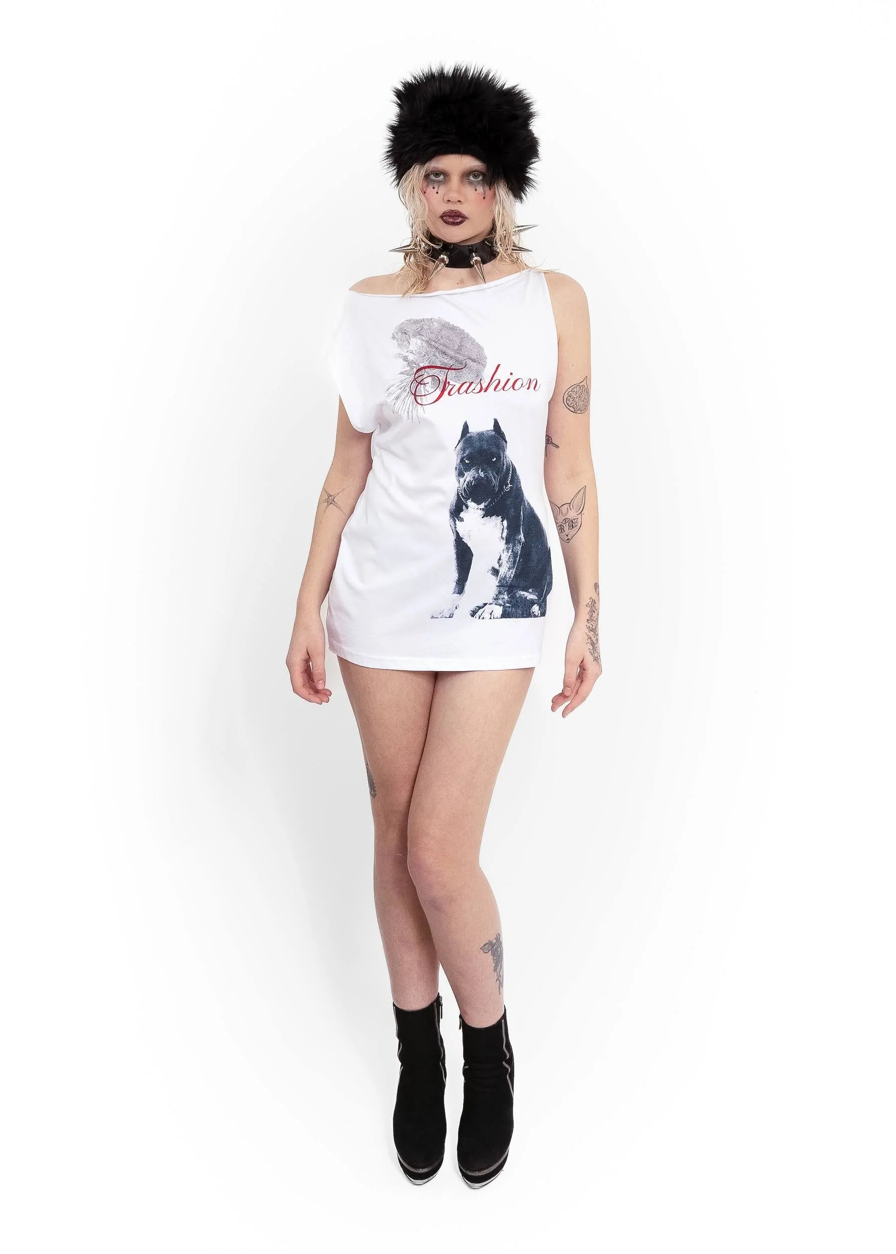 Trashion Dog with a home t-shirt dress #1