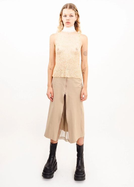 Issey Miyake Double zip cargo skirt