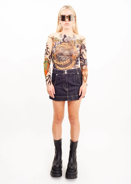 Bizarre Bazaar Dragon tattoo mesh top