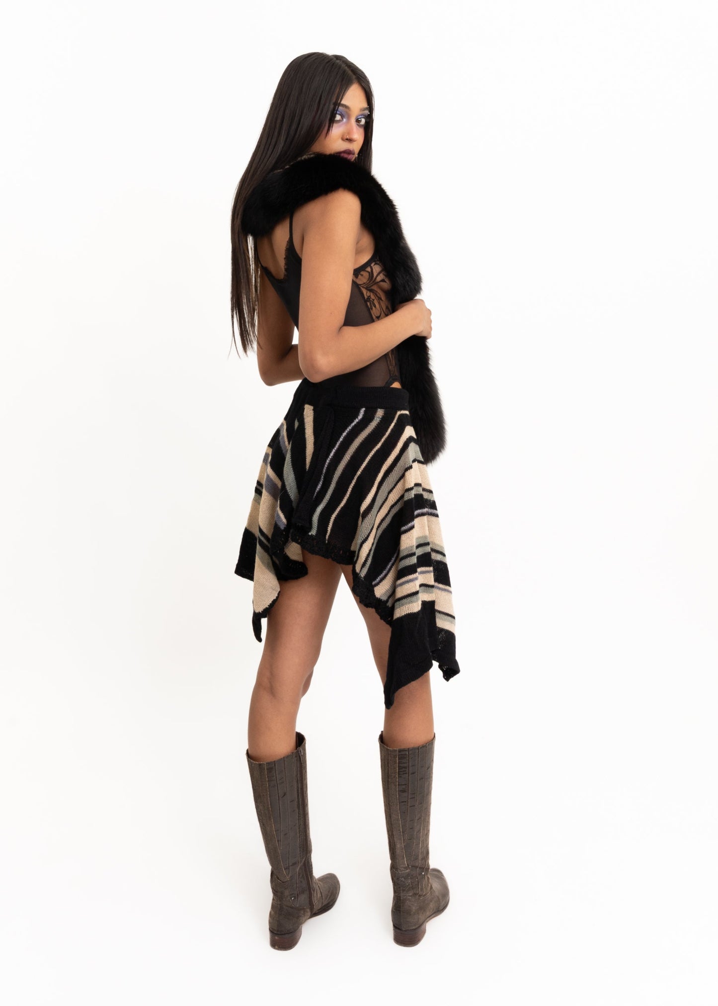 Zoe May Echo merino knit wrap skirt Bizarre Bazaar