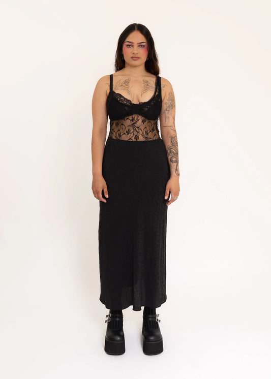 DKNY Embossed Silk Maxi Skirt