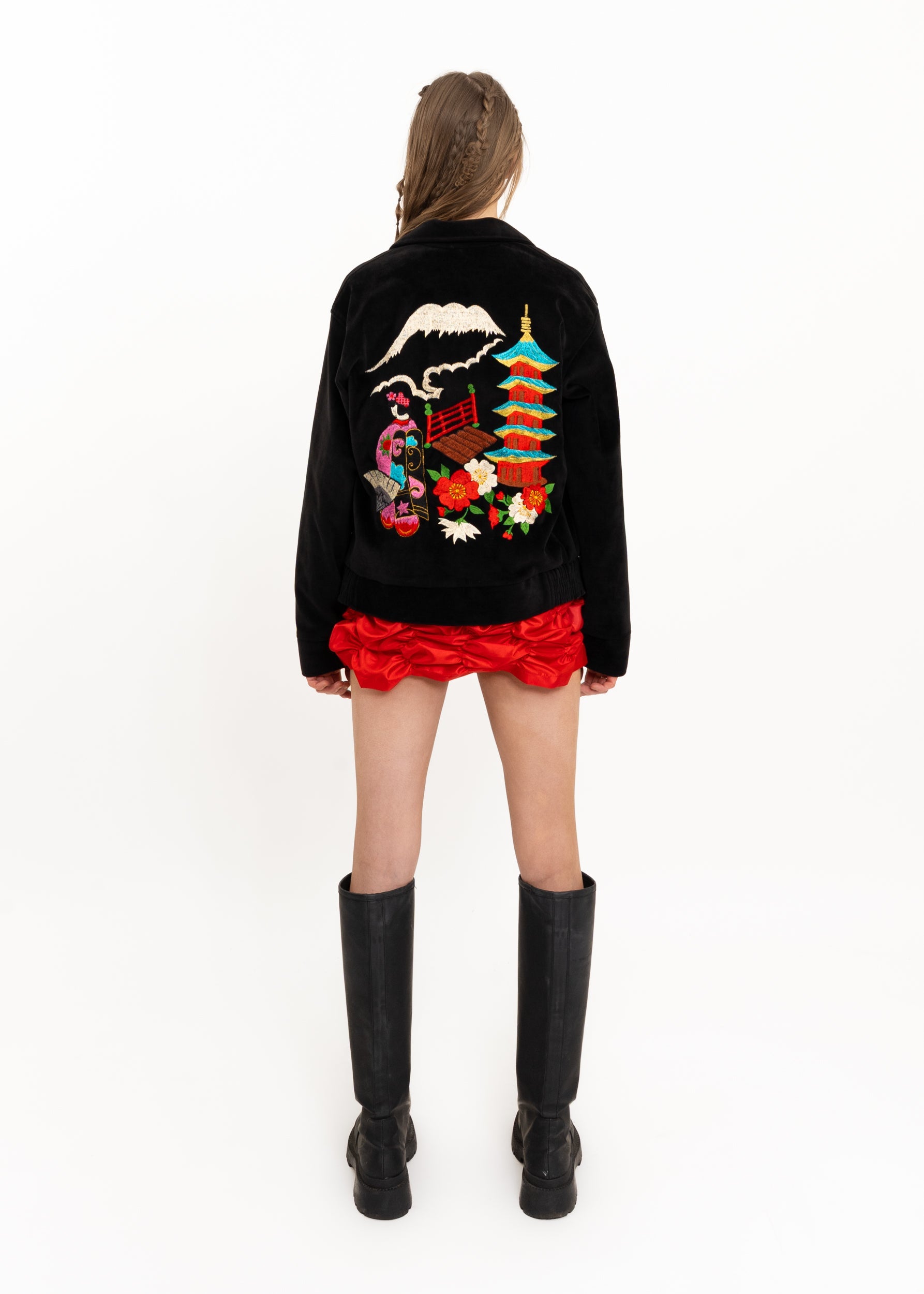 Embroidered velvet Japanese souvenir jacket Bizarre Bazaar