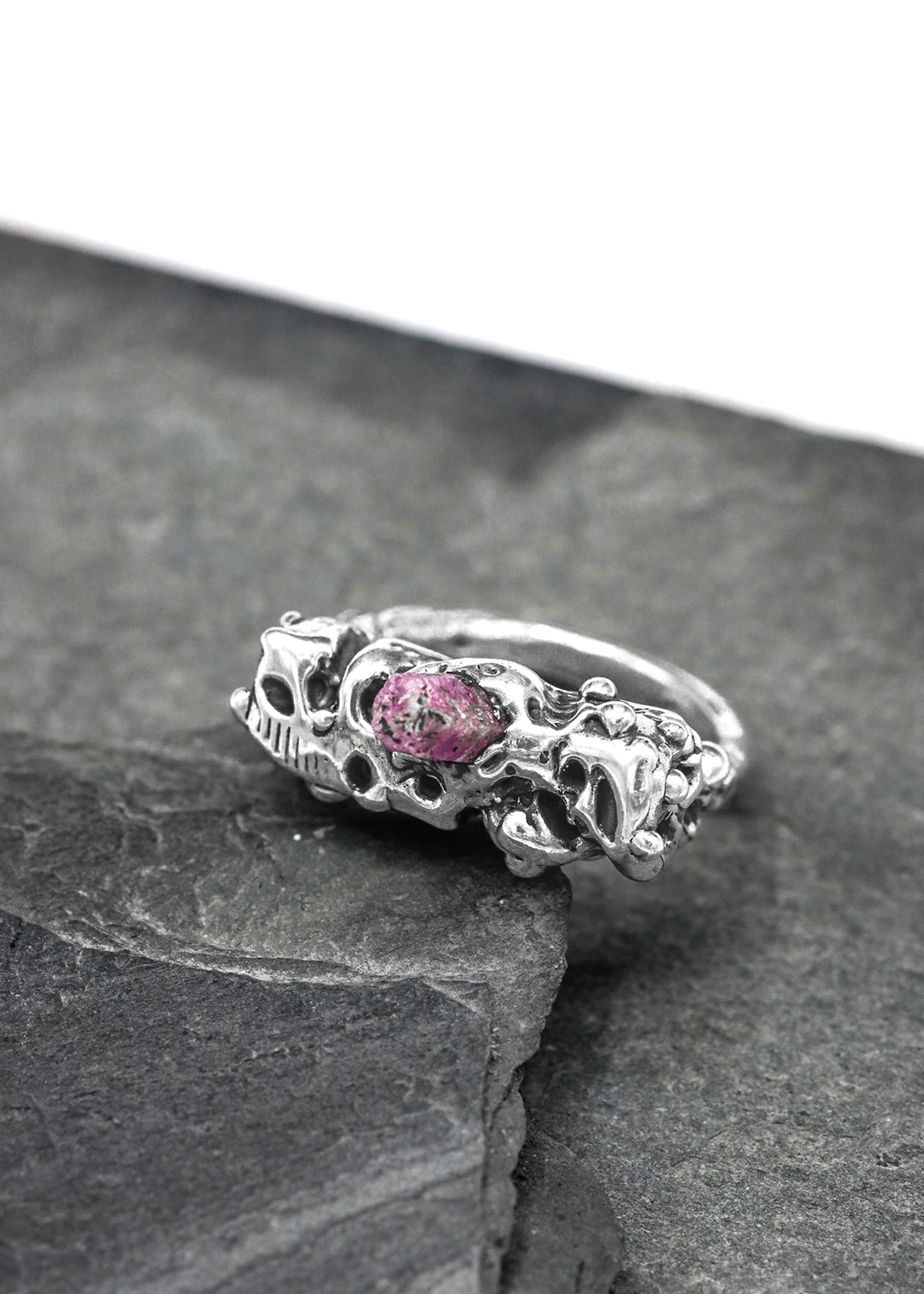 Clove Design Erupt rough cut raw ruby ring