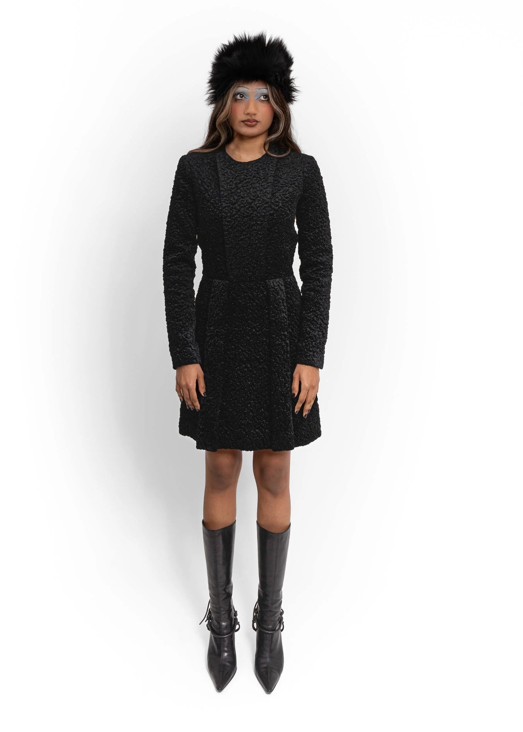 Carven Faux fur structured dress