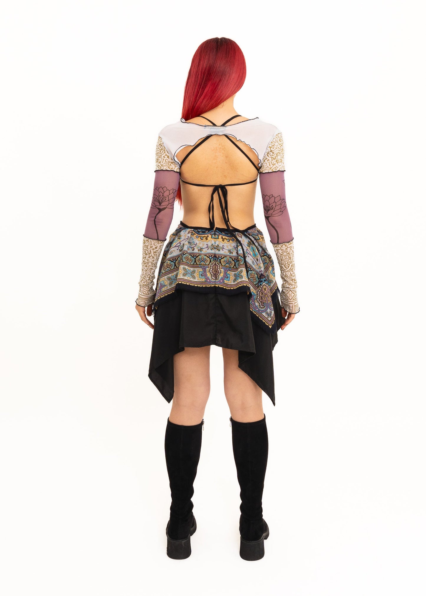 Roisin Dubh Filigree/ lotus screen printed bolero Bizarre Bazaar