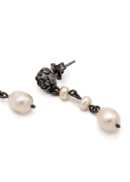 LSD Jewellery Freshwater pearl peony drop earrings Bizarre Bazaar
