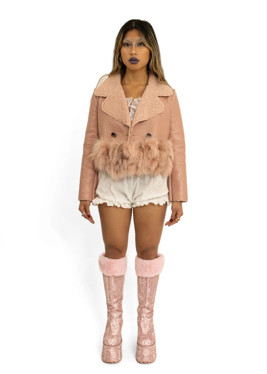 Bizarre Bazaar Fur trimmed shearling jacket