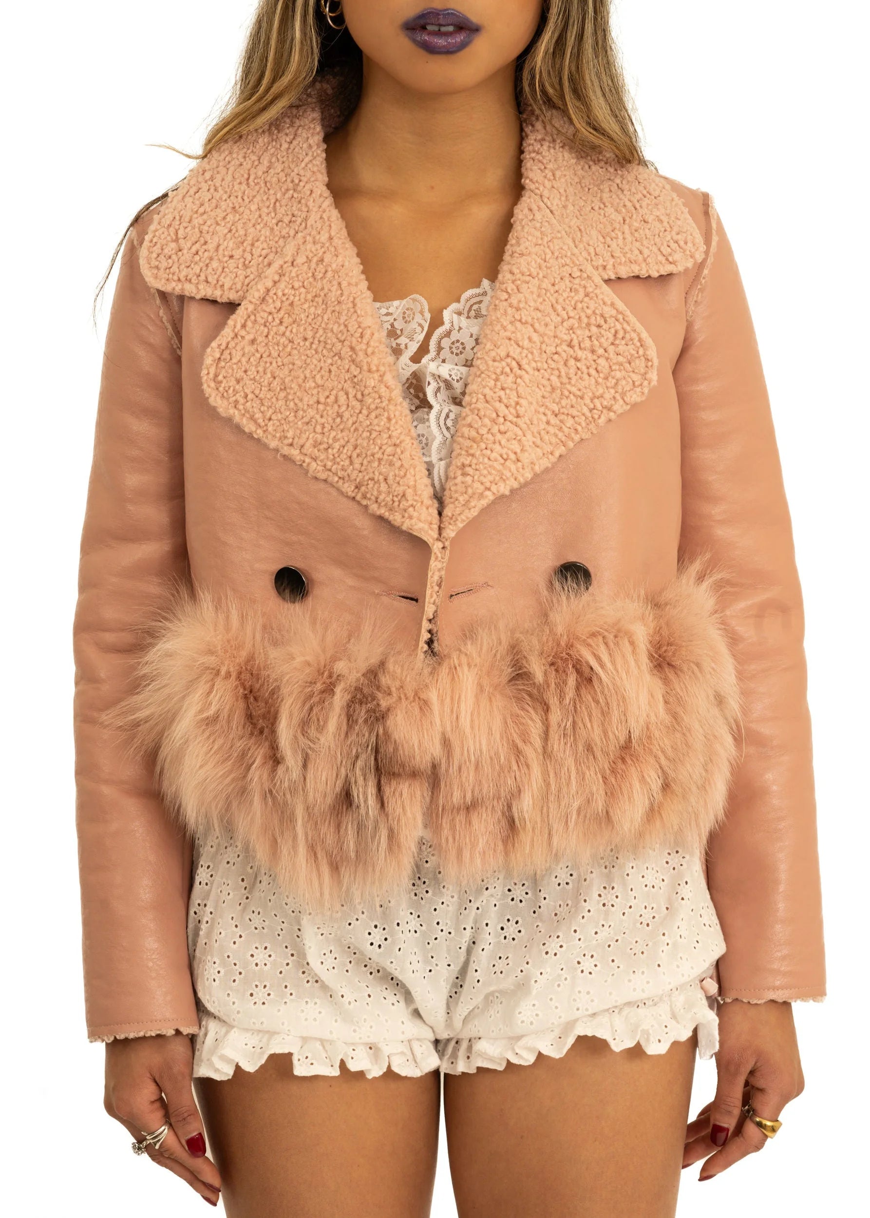 Bizarre Bazaar Fur trimmed shearling jacket