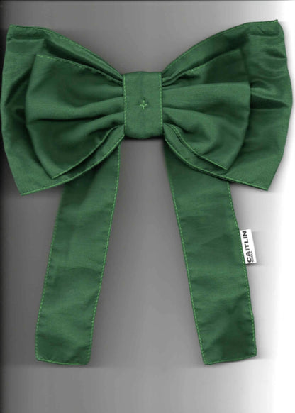 Caitlin Snell Georgie Hair Bow- Emerald green silk