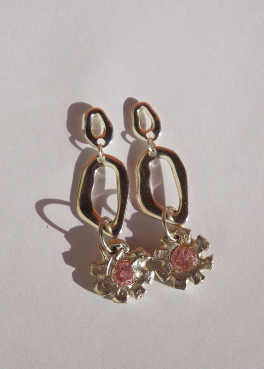 Matisse Bella Jewellery Geranium pink sapphire drop earrings