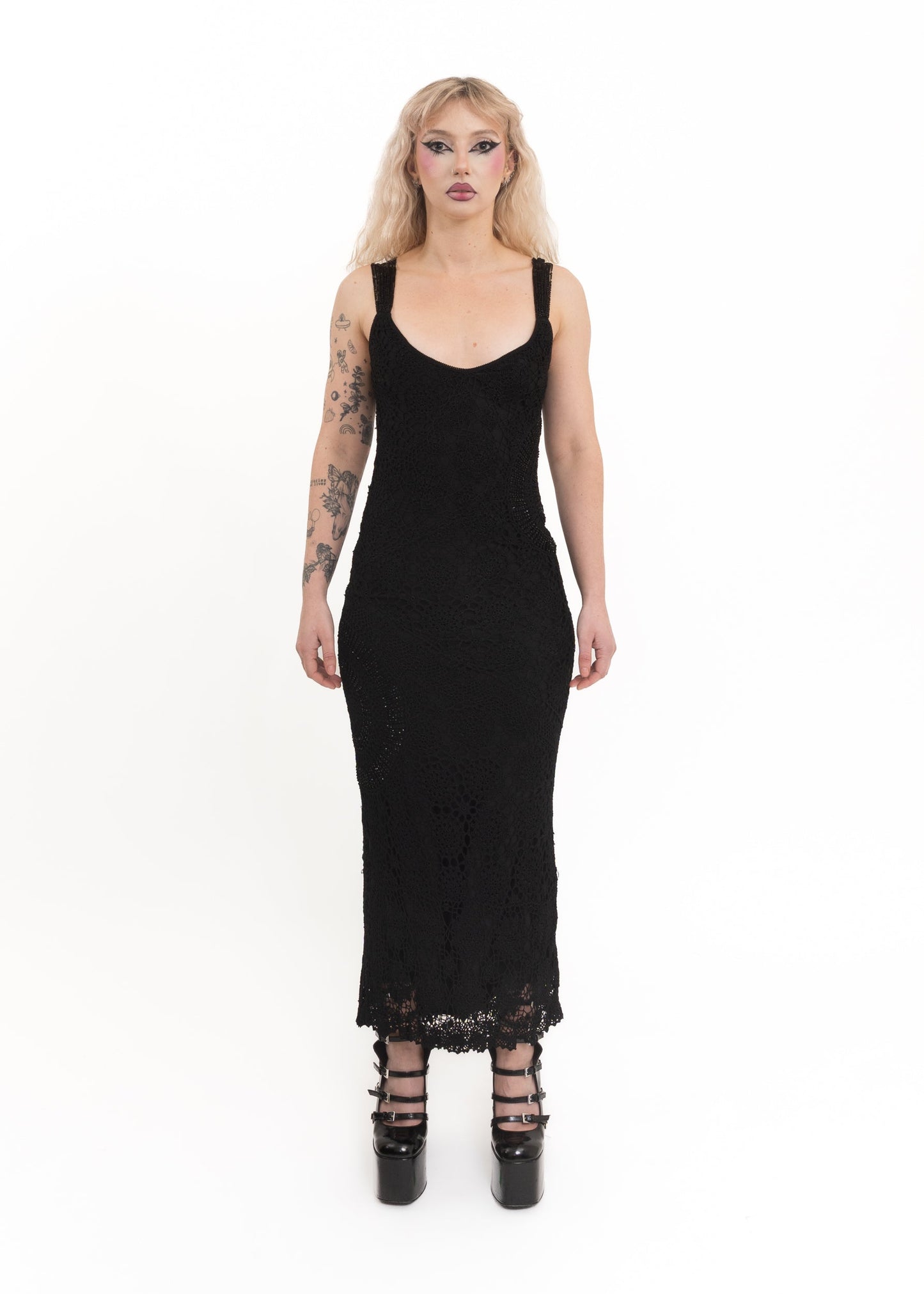 Glass beaded crochet dress