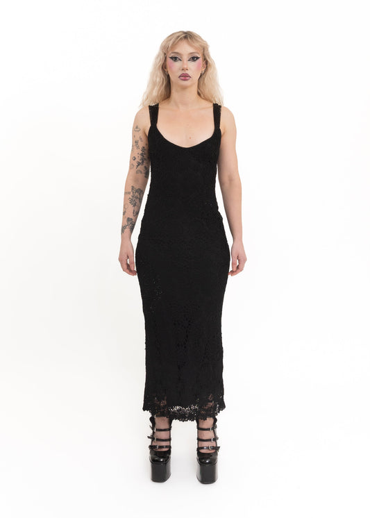Glass beaded crochet dress