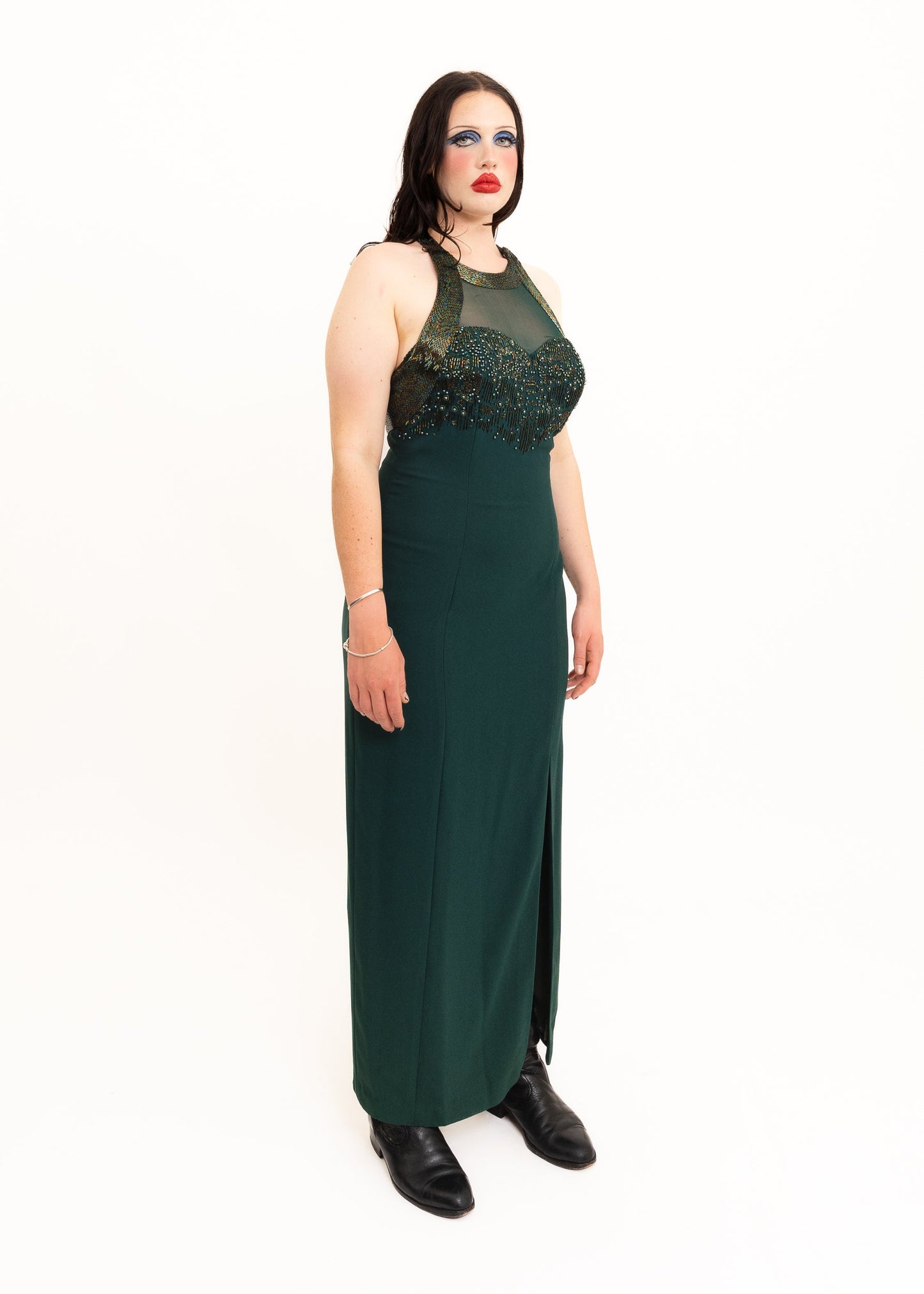 Oscar Creations Glass beaded evening dress Bizarre Bazaar