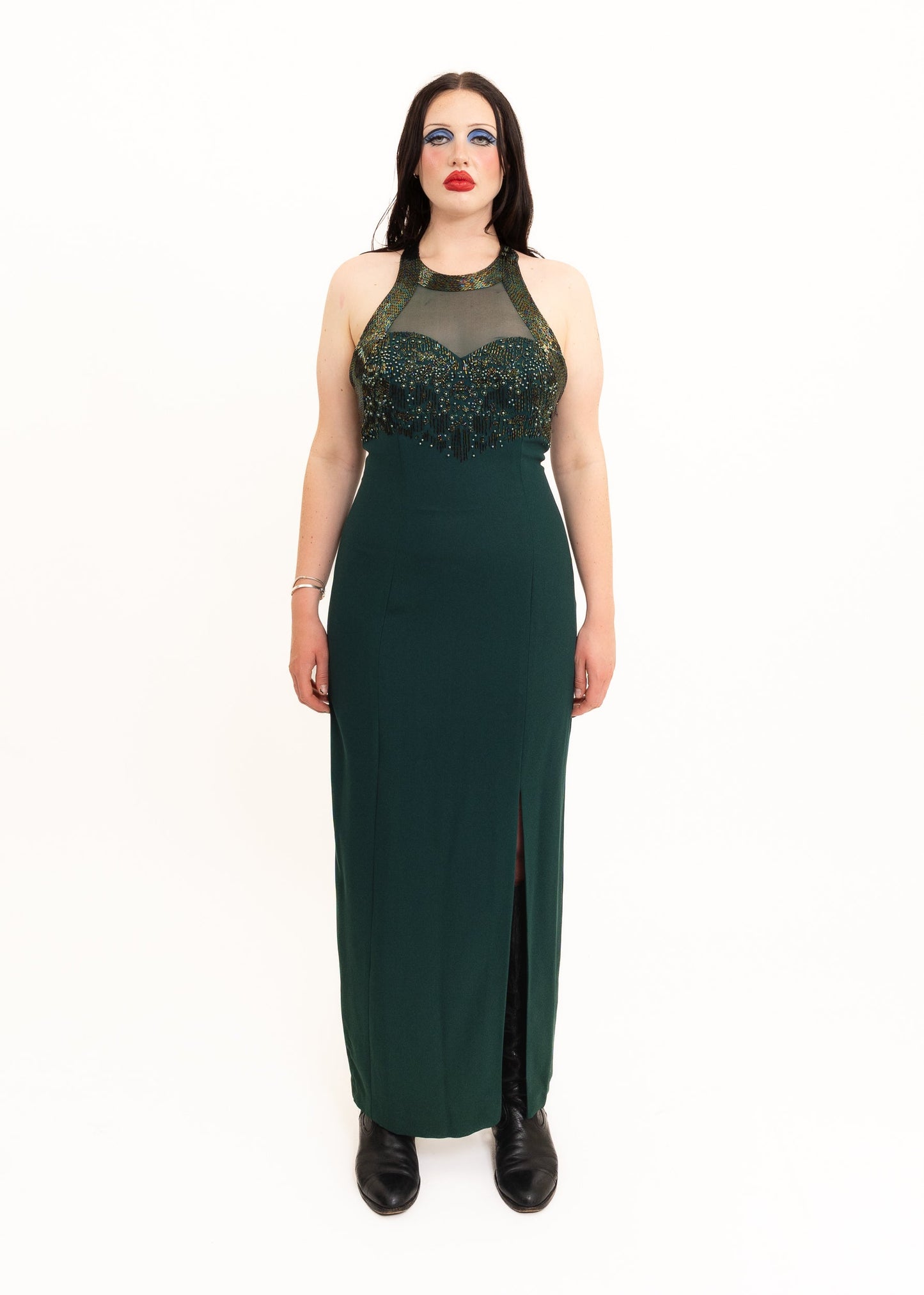 Oscar Creations Glass beaded evening dress Bizarre Bazaar
