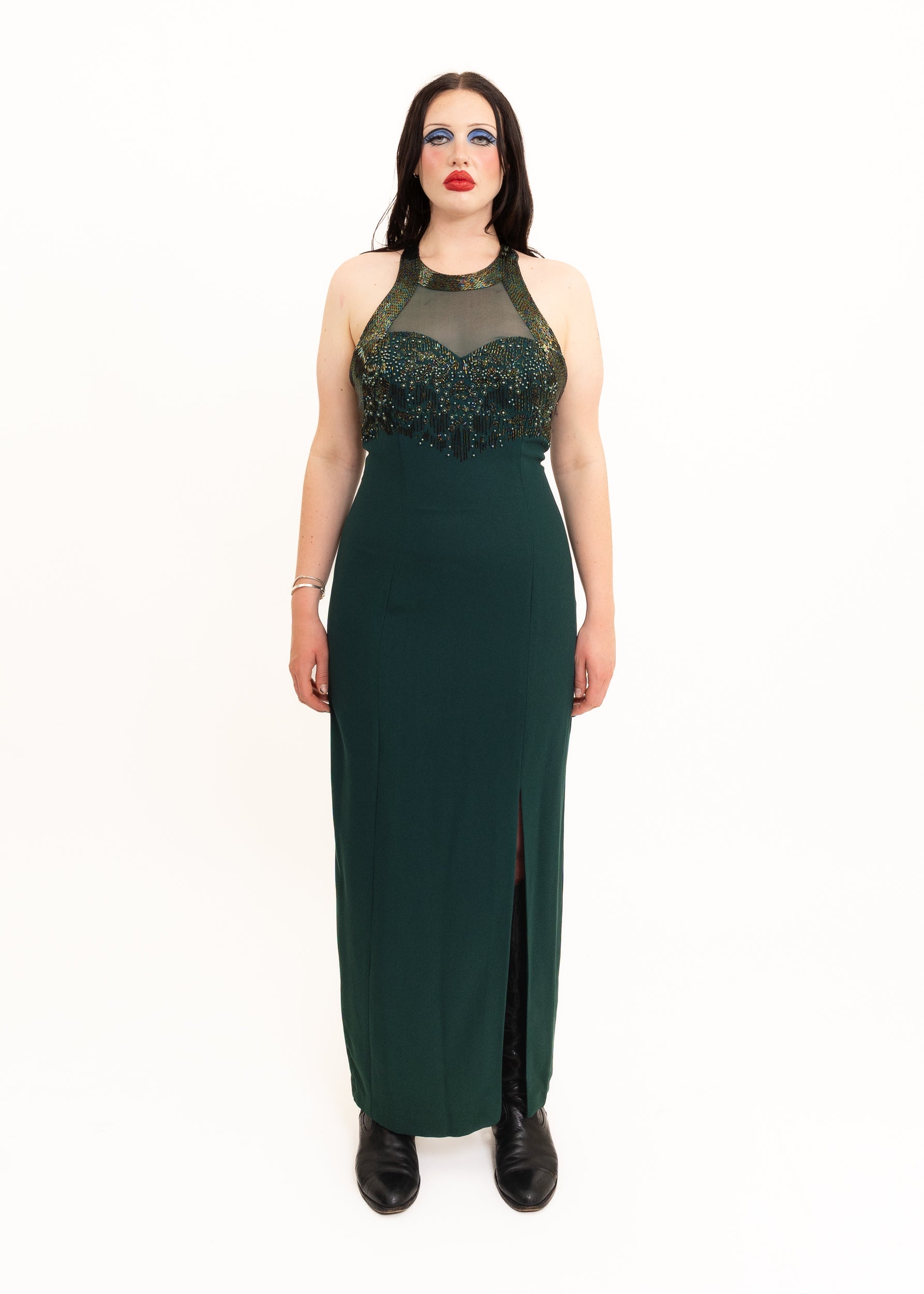 Oscar Creations Glass beaded evening dress Bizarre Bazaar