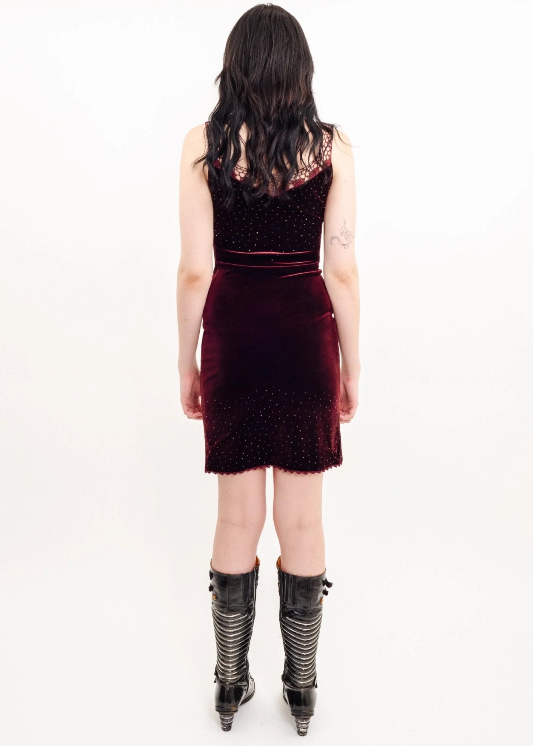 Replete Glass beaded velvet dress