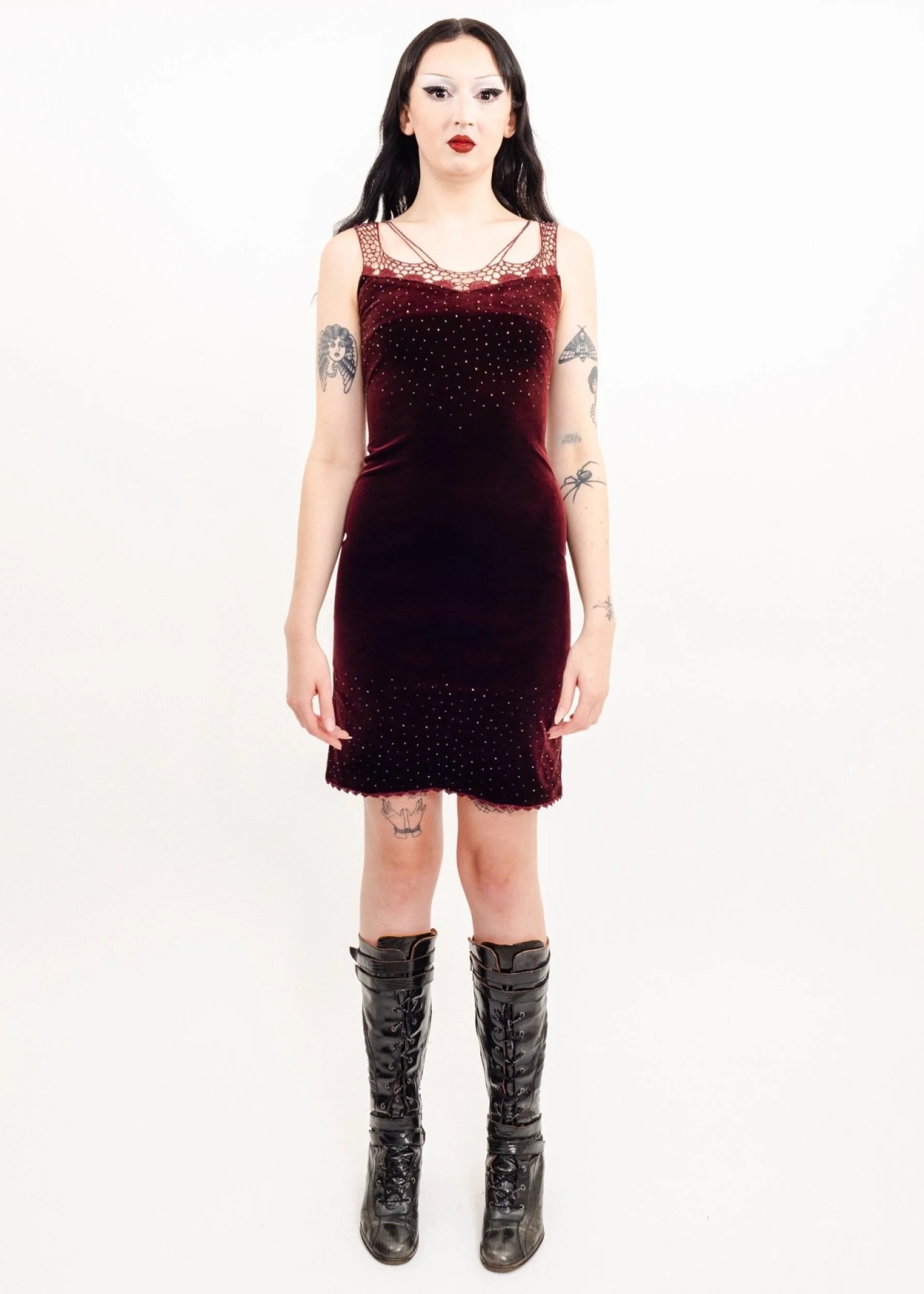Replete Glass beaded velvet dress