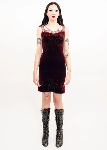 Replete Glass beaded velvet dress