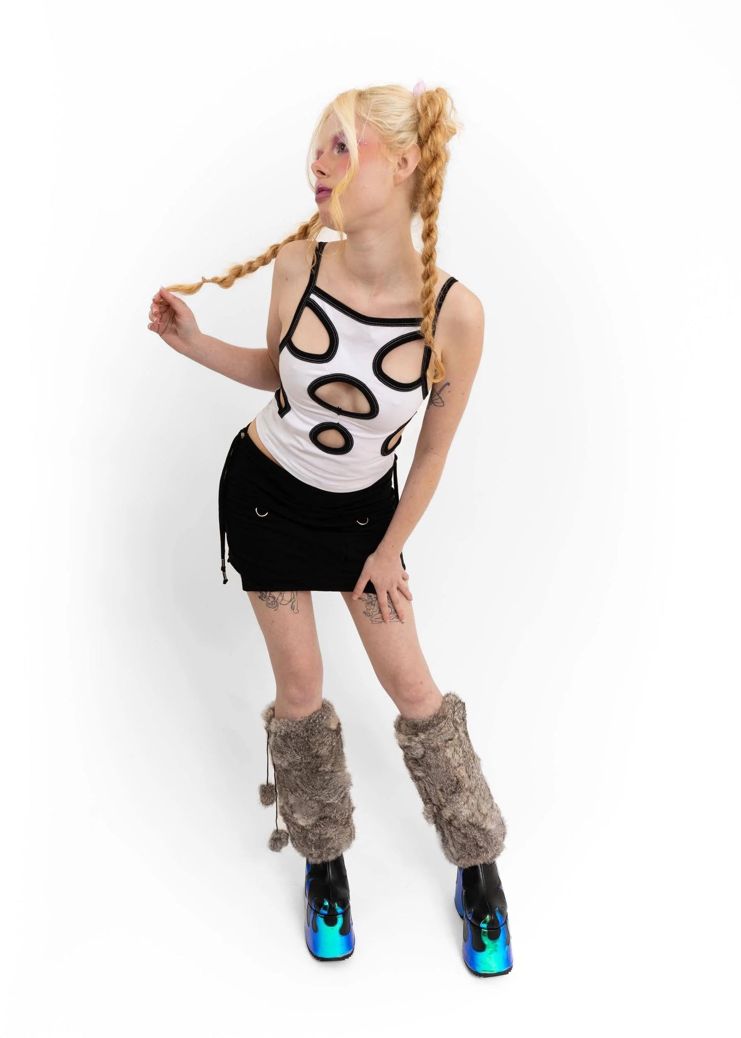 Spitsubishi Glory Hole Tank Top- White/ Black