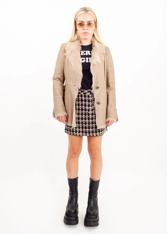 Ensuite Goat hair/ leather Penny Lane coat