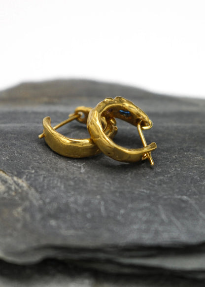 LRM Jewellery Gold vermeil gem hoop earrings