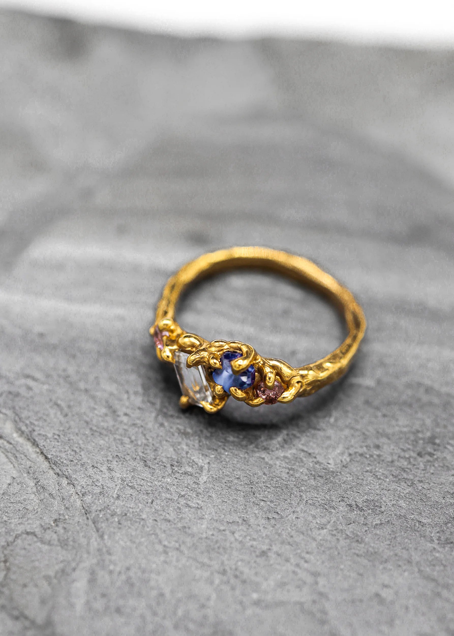 Lauren MacPhail Jewellery Gold vermeil blue sapphire ring