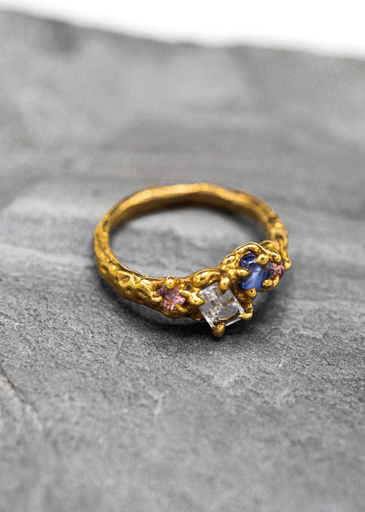 Lauren MacPhail Jewellery Gold vermeil blue sapphire ring