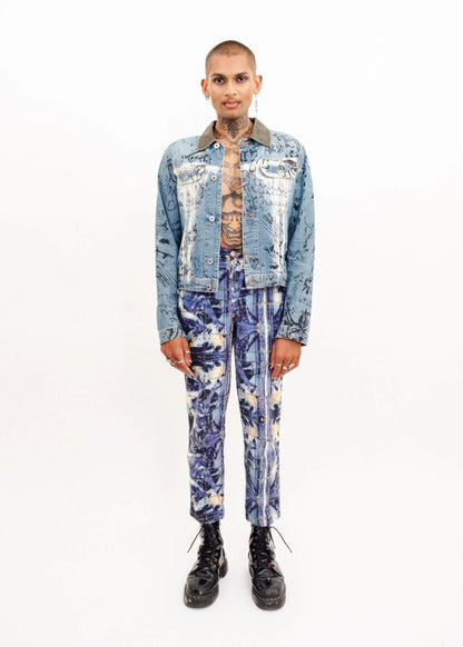 D&G Dolce & Gabbana Graffiti Print Denim Jacket