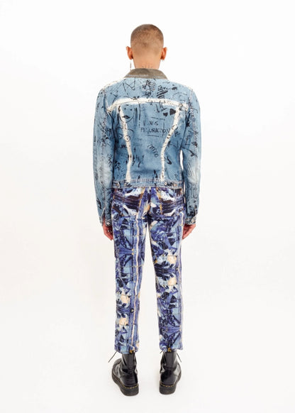 D&G Dolce & Gabbana Graffiti Print Denim Jacket