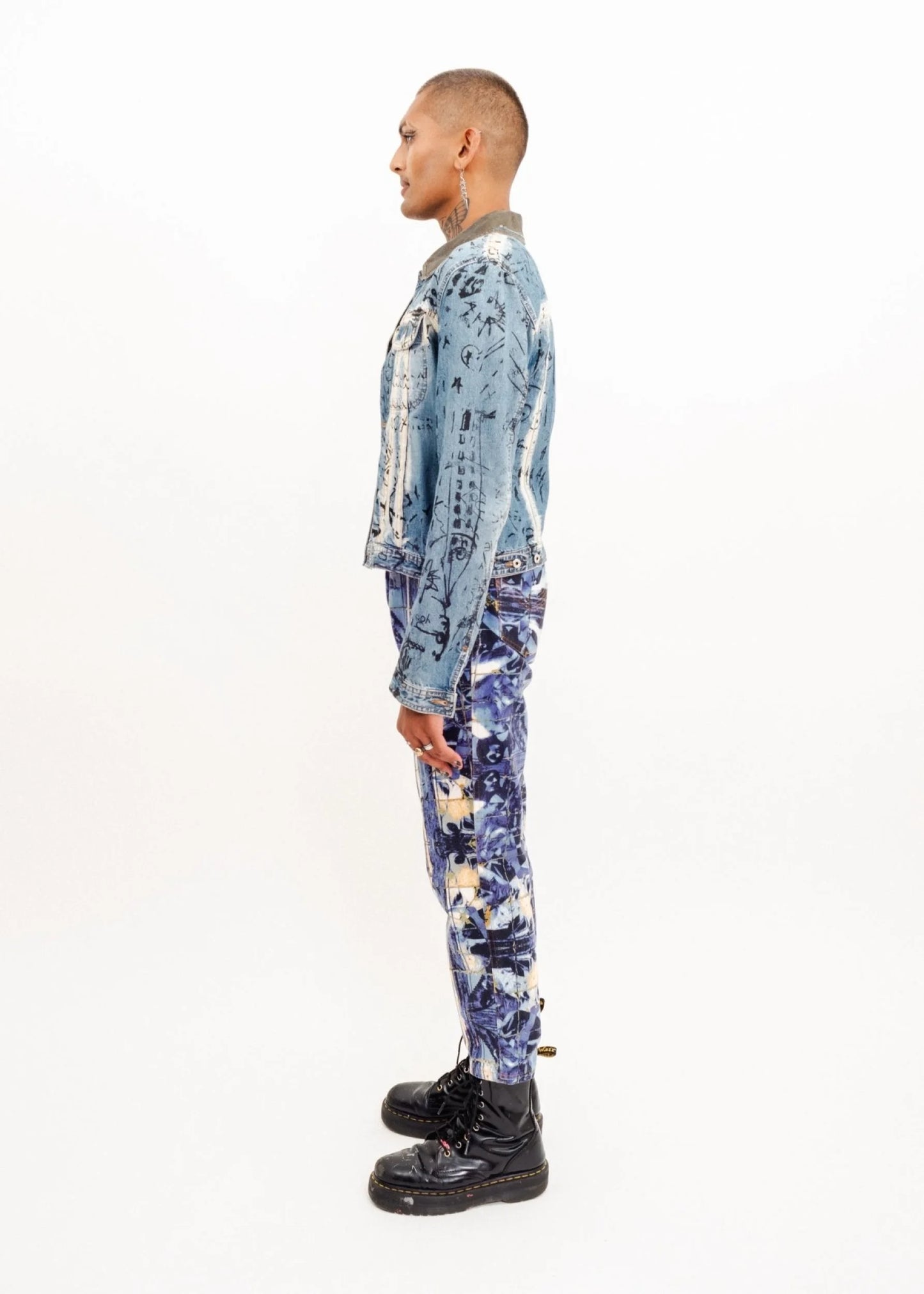 D&G Dolce & Gabbana Graffiti Print Denim Jacket